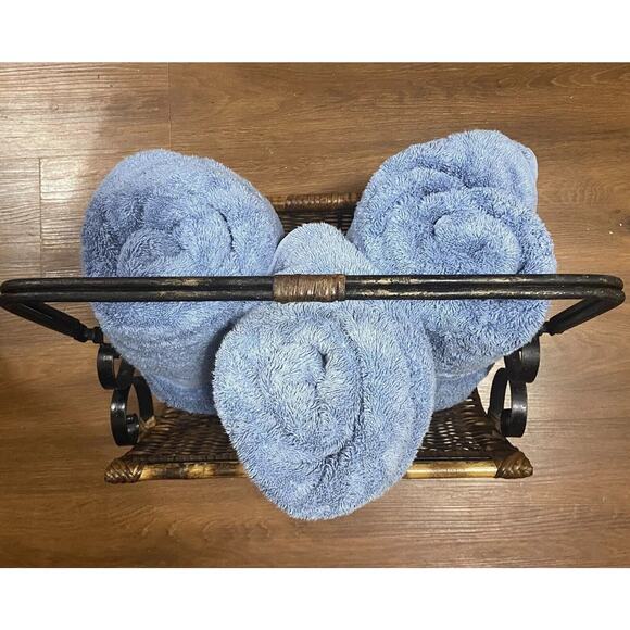 Wicker Rattan Bamboo Cane Wrought Iron Vintage Towel Magazine Rack MCM Bohemian - Picture 12 of 16